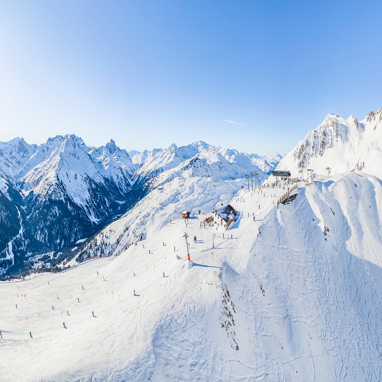 Skiers on the slopes at St Anton ski resort